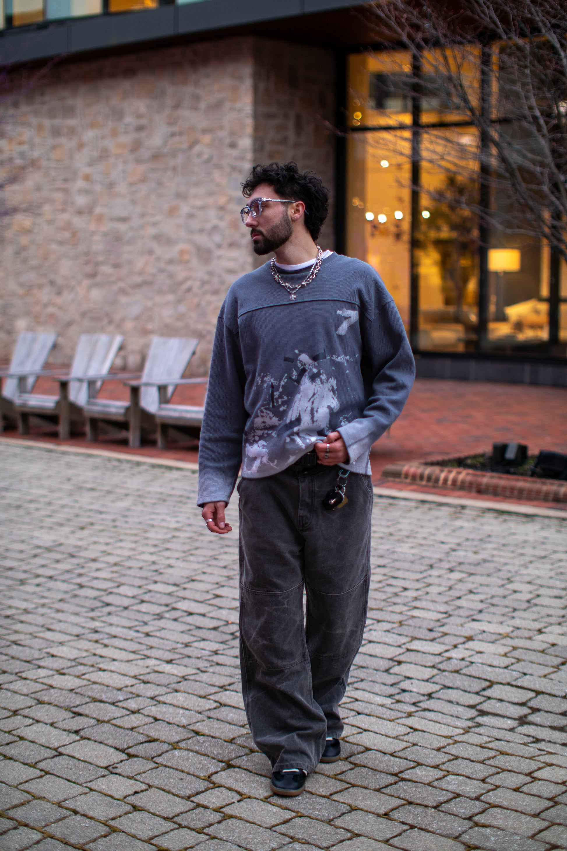 graphite in-pursuit cotton thermal longsleeve