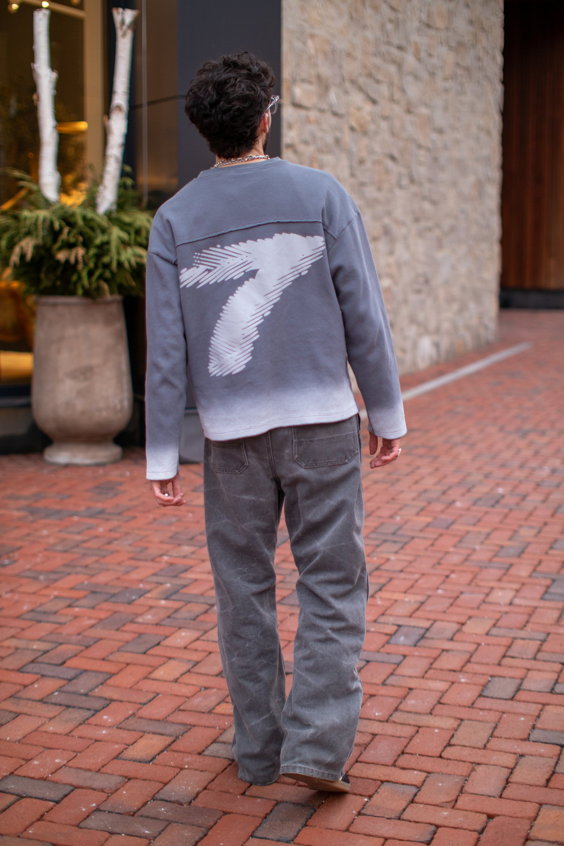 graphite in-pursuit cotton thermal longsleeve