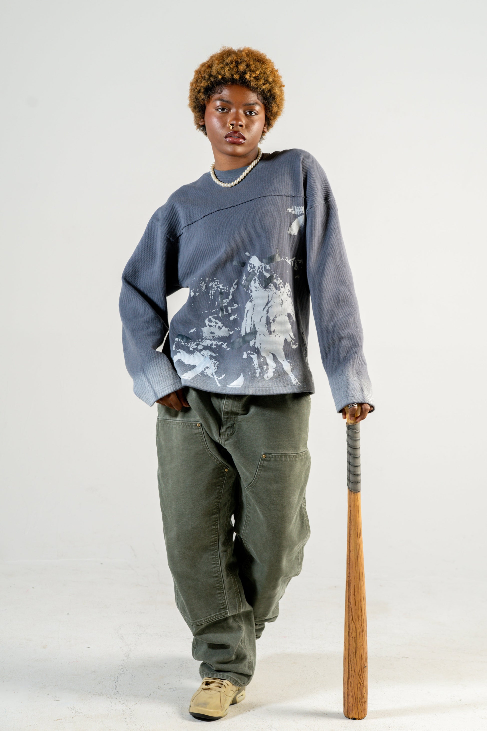 graphite in-pursuit cotton thermal longsleeve
