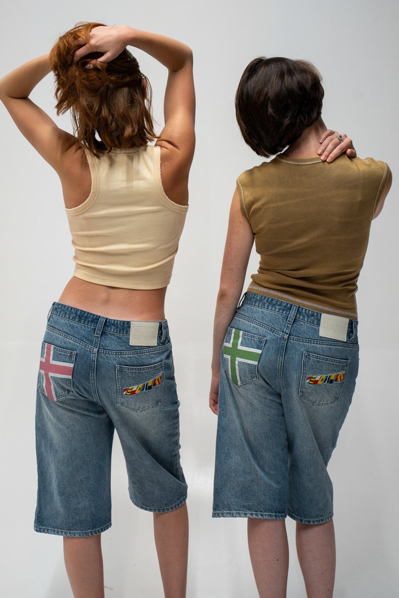 rose pedal overseas denim shorts