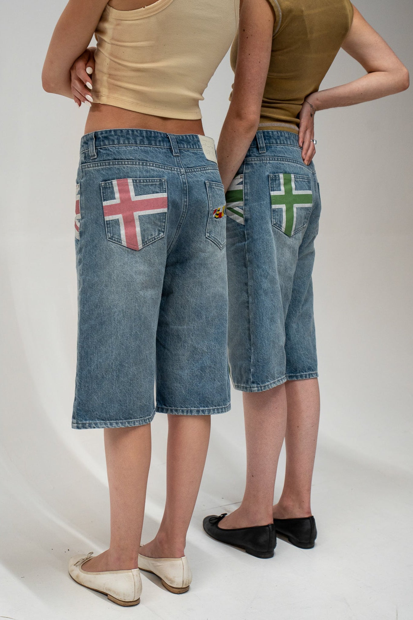 rose pedal overseas denim shorts