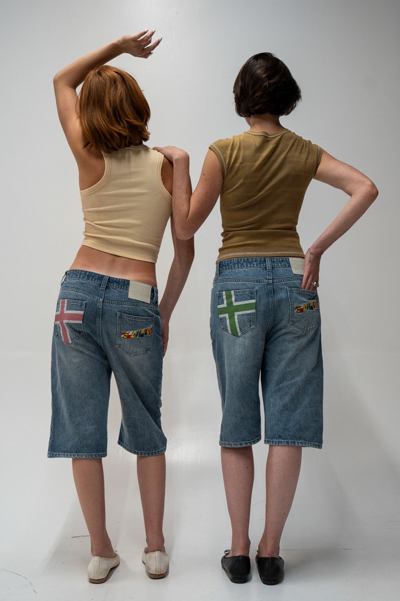 rose pedal overseas denim shorts