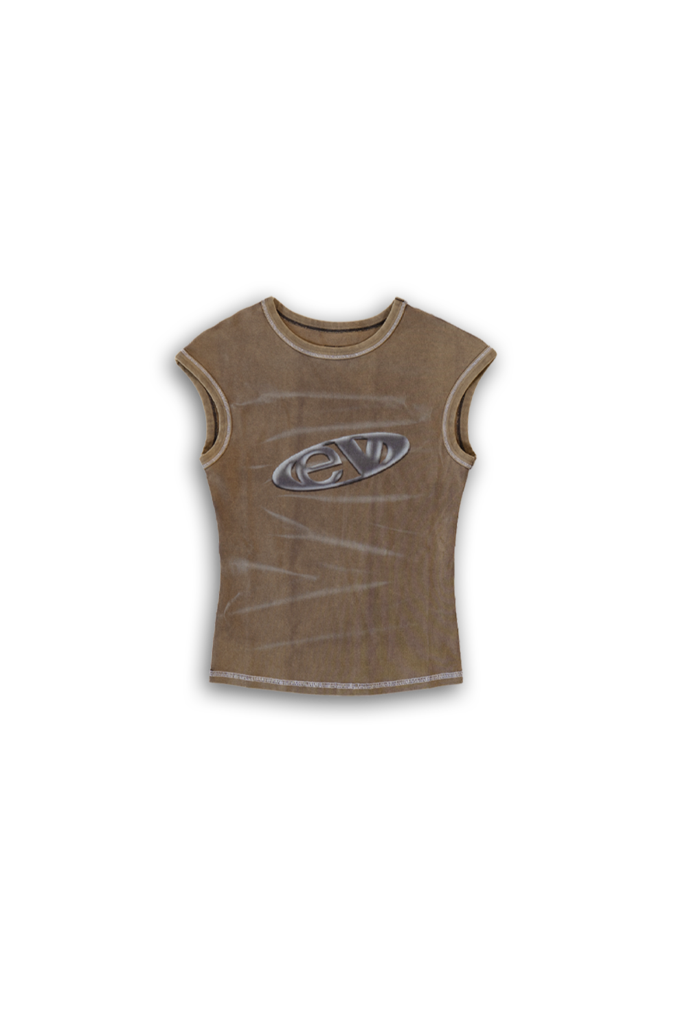 mud drop shoulder tank top with alloy emblem