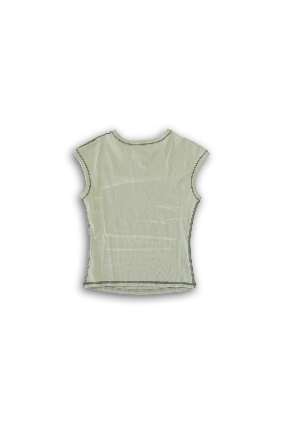 leaf drop shoulder tank top with alloy emblem