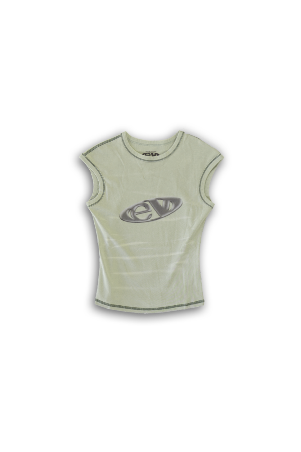 leaf drop shoulder tank top with alloy emblem