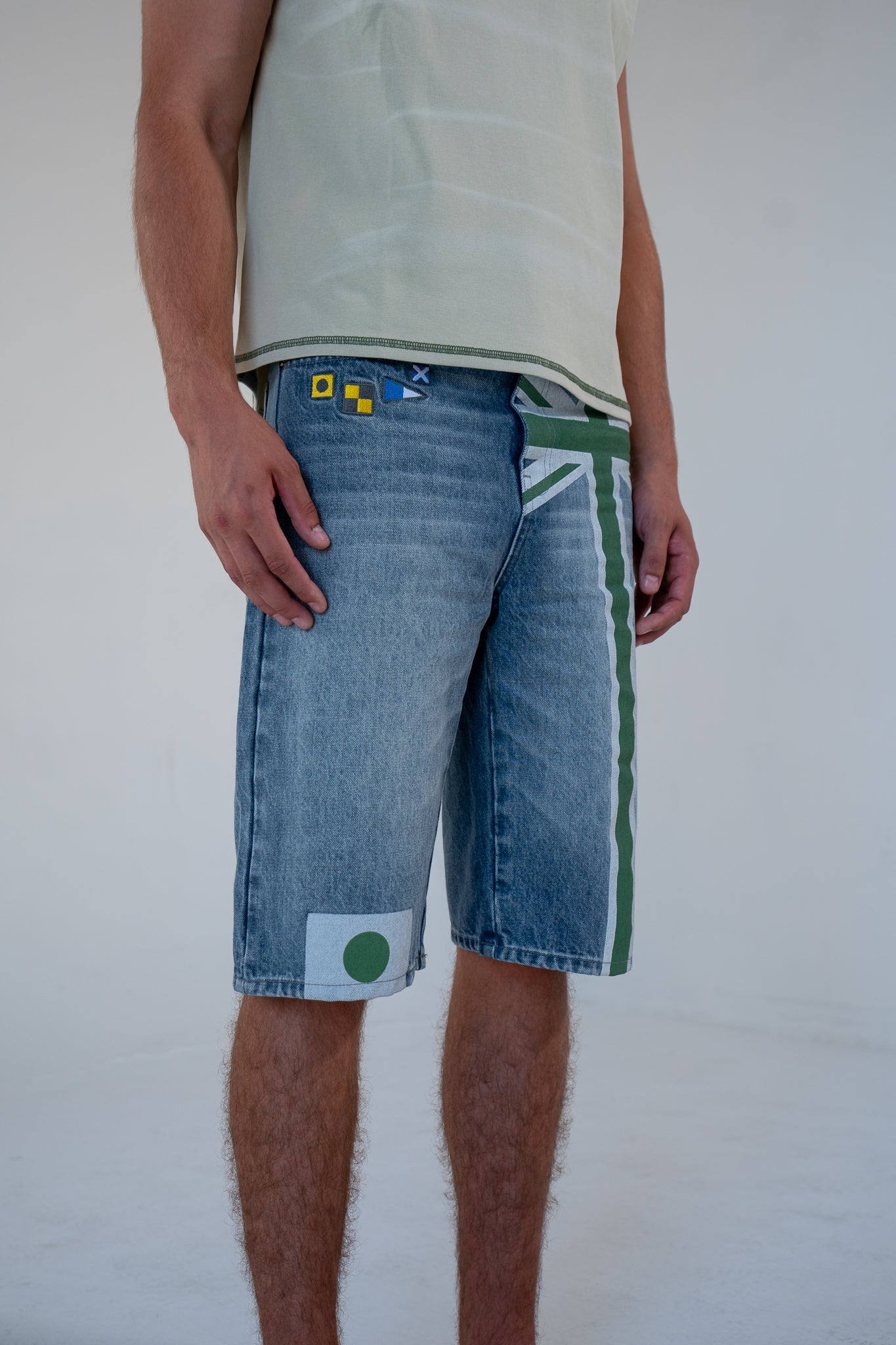 verdant overseas denim shorts