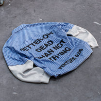 cobalt check &#39;better-off&#39; collar shirt with thermal sleeves