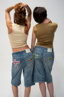 verdant overseas denim shorts