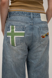 verdant overseas denim shorts