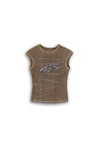 mud drop shoulder tank top with alloy emblem