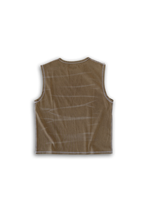 mud finished cutoff tank top with alloy emblem