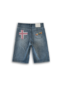 rose pedal overseas denim shorts