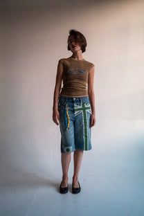 mud drop shoulder tank top with alloy emblem